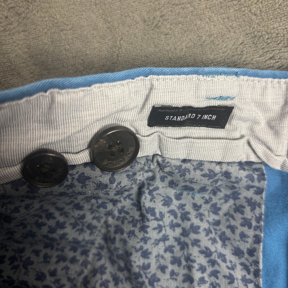 Bonobos Men's 33 Blue Chino Shorts Standard 7 Inch Inseam Golf Preppy Casual - Picture 4 of 9